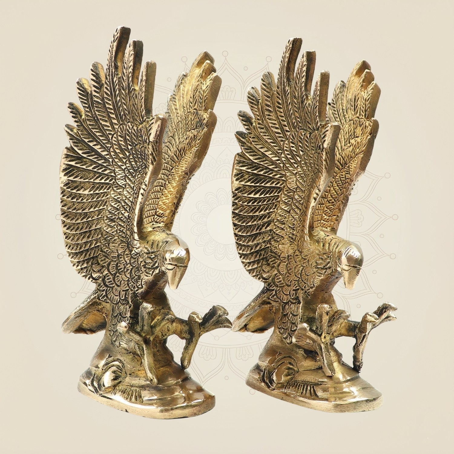 Brass Eagle Pair Showpiece Statue