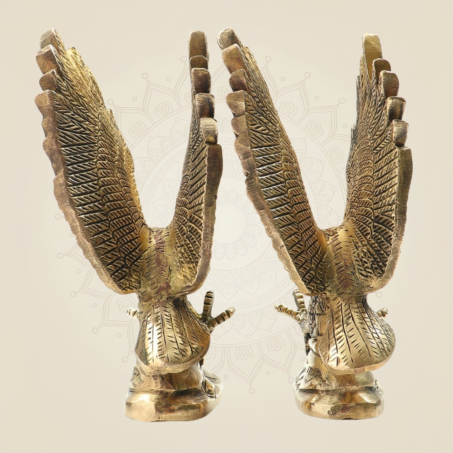 Brass Eagle Pair Showpiece Murti