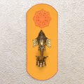 Artistic Wall Frame with Ganesh Diya 17" Brass Finish - Festive Accent