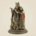 Radha Krishna Brass Idol – 4.25" Handcrafted Leela Statue for Spiritual & Decor