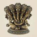 Elegant Panchmukhi Ganesh Brass Statue with Oval Base - 4.25"