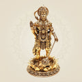 Brass Standing Hanuman Idol on Lotus – Superfine Finish Pooja Murti 8"