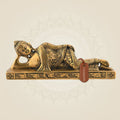 Reclining Buddha Brass Statue | Nirvana Pose | Spiritual Art Décor 3.25"
