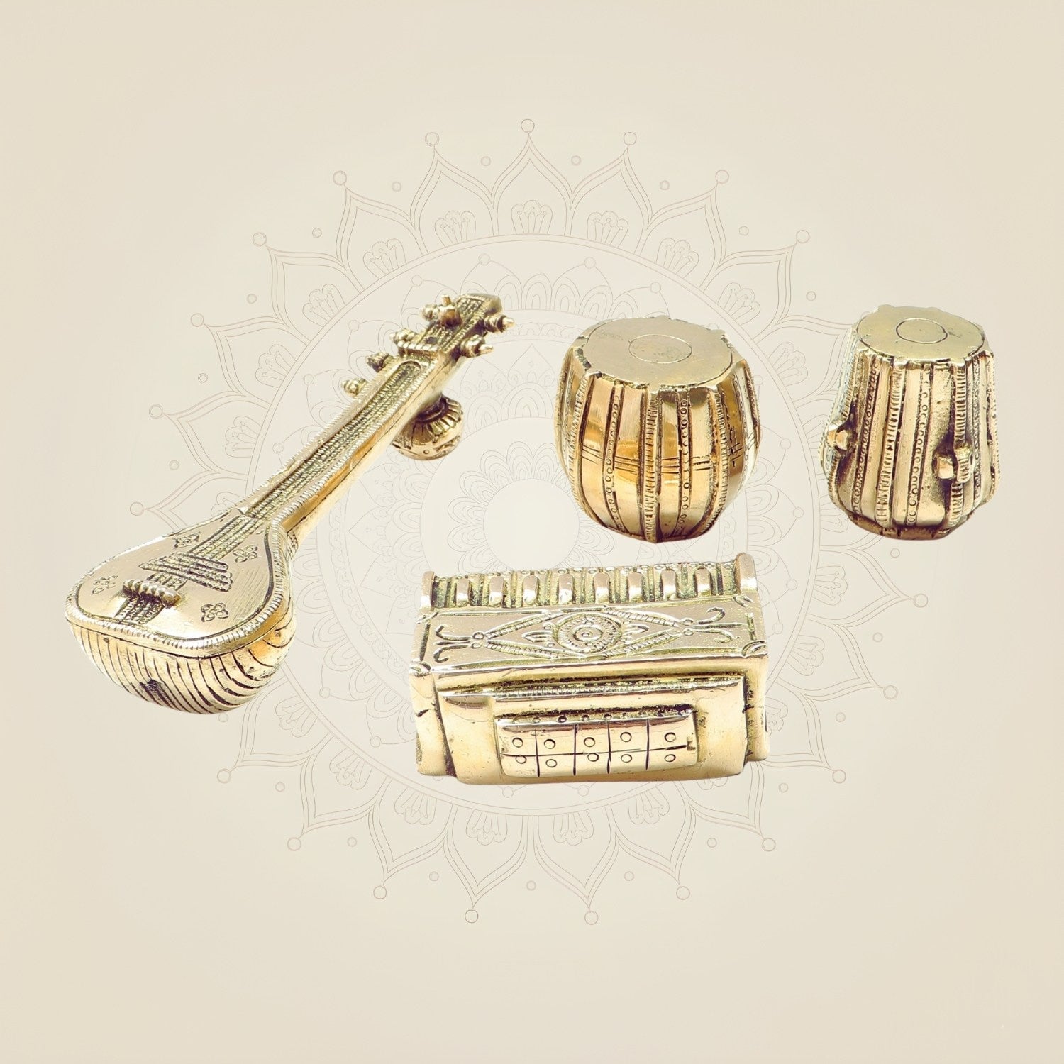 Brass Musical Instrument Set