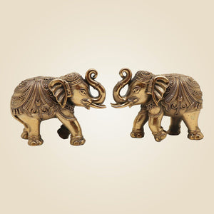 Brass Elephant Pair