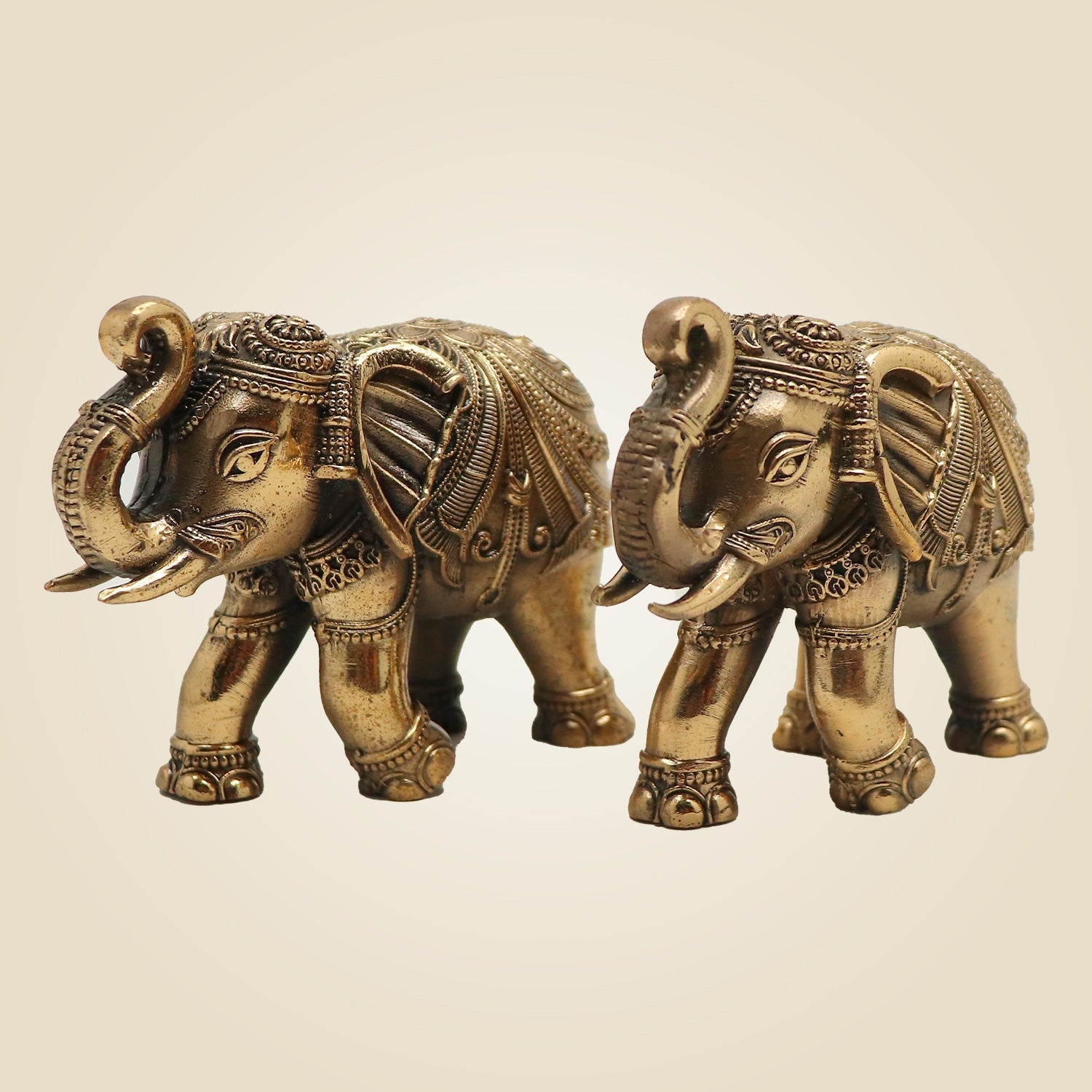 Brass Elephant Pair