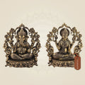 Laxmi Ganesh with Darbar 3.75" Brass Idol – Superfine Lightweight Artisan Craft