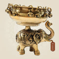 Heavy Brass Elephant Urli Bowl 6.25" | Decorative Vessel for Flowers, Pooja & Festive Home Decor