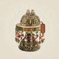 Brass Charan Paduka Balaji Chowki Base Idol 4"