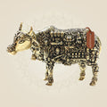 Exquisite Kamadhenu Cow Brass Statue 3"– Divine Artwork for Home
