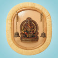 Brass Ganesha Wall Art • Cane Frame Hanging for Auspicious Ambience - 12.75"