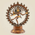 14″ Pure Brass Nataraja Idol – Dancing Shiva Statue with Butter Polish Finish