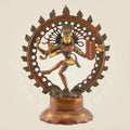 14″ Pure Brass Nataraja Idol – Dancing Shiva Statue with Butter Polish Finish