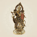 Lord Krishna Brass Idol – Murari Krishna with Cow Handcrafted Murti 12"
