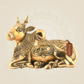 Nandi Brass Idol – 9.5" Superfine Pure Brass Statue with Engraved Detail