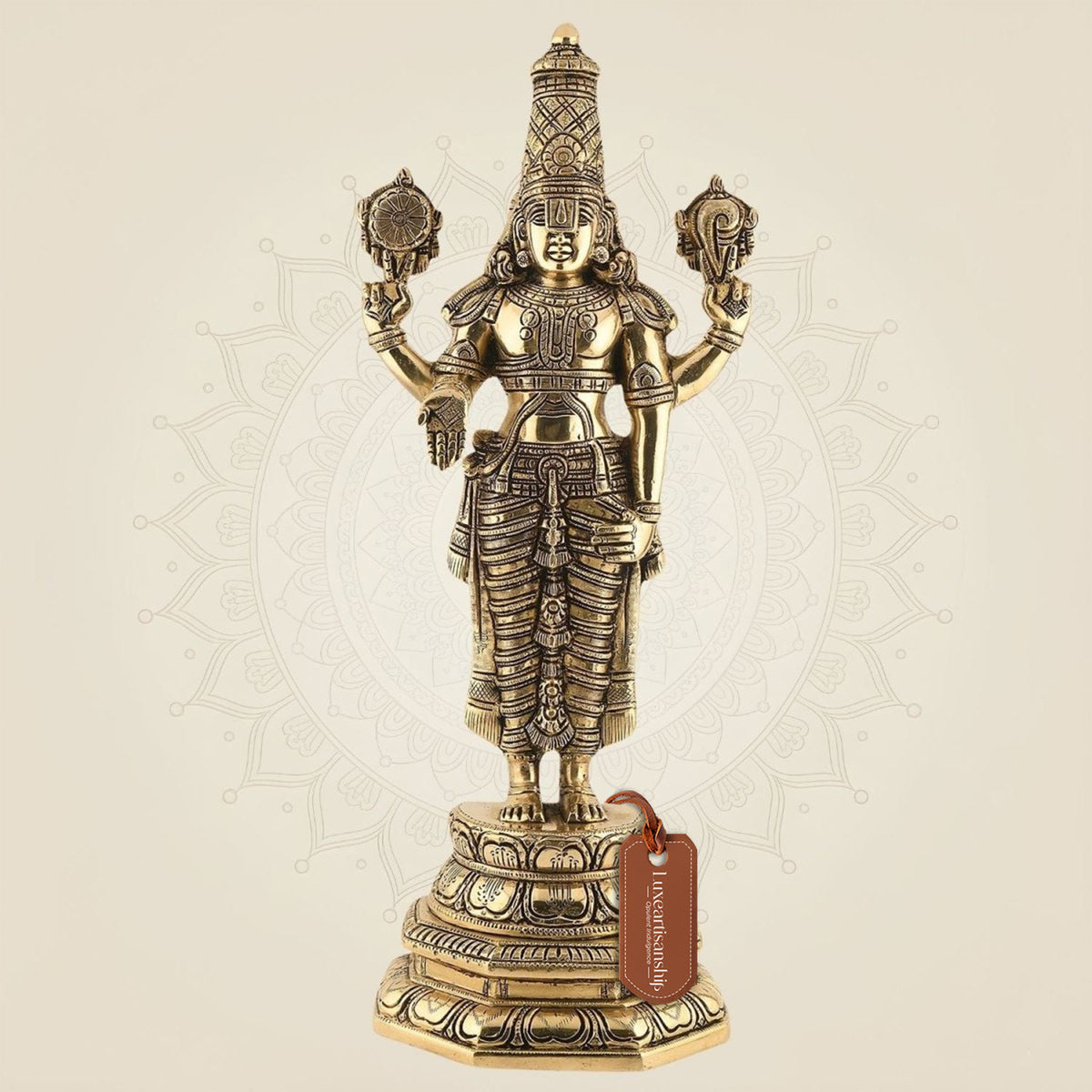 Tirupati Balaji Venkateshwara Idol 19" – Brass Vishnu Murti