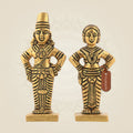 Brass Vitthal & Rukmini Idols – 4" Handcrafted Statue Pair for Puja & Decor