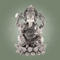 Silver-Plated Lord Ganesha on Lotus Idol– 4" Superfine Pure Brass Statue