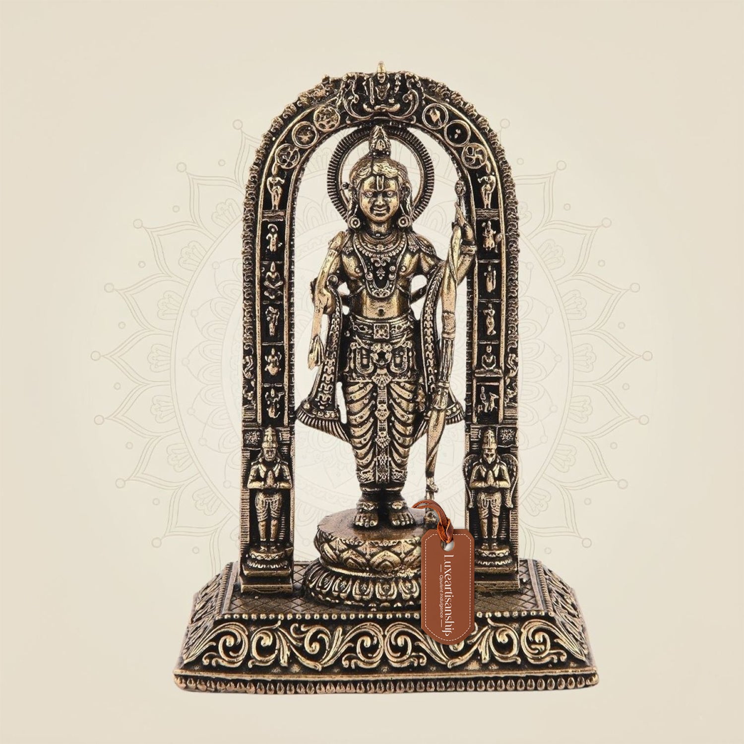 Ram Lalla Idol 3.75" Inch – Small Brass Blessing Murti for Pooja & Mandir Use
