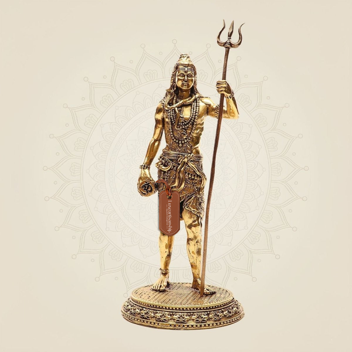 Brass Shiva Idol Standing Pose with Trishul • Divine 7.5" Shiv Murti