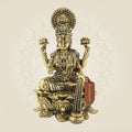 Laxmi Maa on Lotus Idol- 4.25" Handcrafted Brass Wealth Statue
