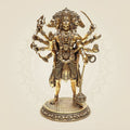 Standing Brass Panchmukhi Hanuman Idol – 8 Face Arms Powerful Protective Murti - 8"