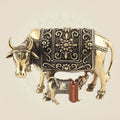 Kamdhenu Cow with Calf Brass Idol 2.5" – Lightweight Handcrafted Pooja Decor