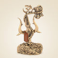Brass Trishul with Damru & Om – 3.75" Superfine Lightweight Spiritual Decor