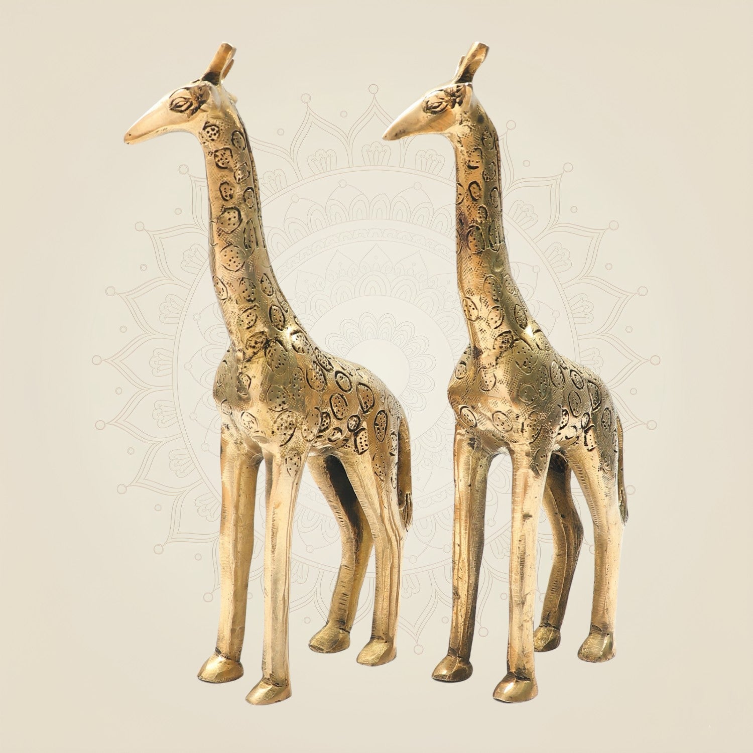 Brass Giraffe Pair Figurine