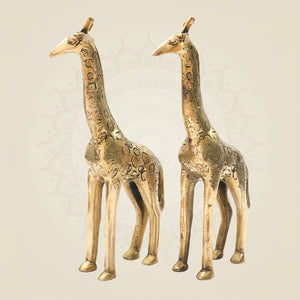 Brass Giraffe Pair Figurine