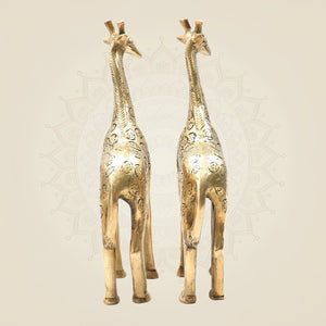 Brass Giraffe Pair Figurine