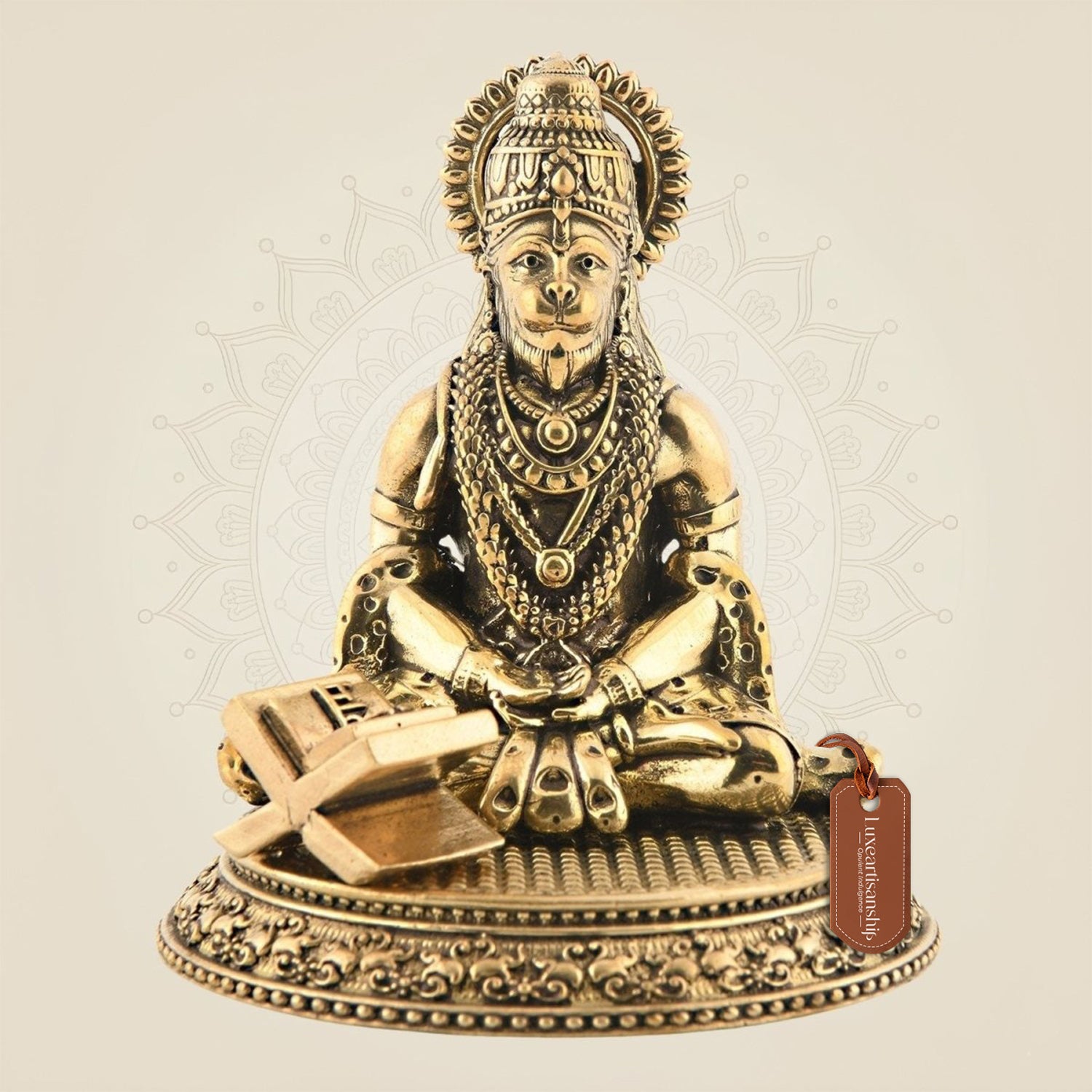Meditating Hanuman Ji Brass Idol 3.25″ – Divine Bajrangbali Statue for Home & Office