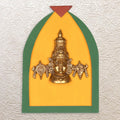Balaji Brass Idol • Shank & Chakra Design • 15.5" Wooden Wall Frame Decor