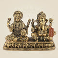 Ganesh Laxmi Idol 3" – Pure Brass Handcrafted Blessings Statue for Pooja & Home Decor