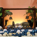 Laddu Gopal Idol with Kamdhenu in Wooden Frame