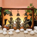 Ganesha Lakshmi Saraswati Idol in Frame