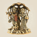 Brass Radha Krishna Idol Under Tree 5.25" - Symbol of Divine Love & Union