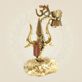 Brass Trishul with Damru and Om Symbol 6"– Lord Shiva Sacred Weapon