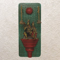 Brass Shiv Parivar Wall Hanging Idol 17" - Textured Wooden Frame with Bells