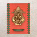 Brass Ganesh Kumbh Kalash Wall Frame 15.5" Ideal for Home & Vastu Decor