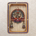 Brass Ganesha Wall Hanging Frame with Jewellery Stone Detailing 9"