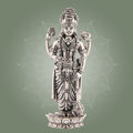 Vishnu Silver Finish Pure Brass Idol- Superfine Lightweight 5.75" Vastu Approved for Home