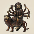 Brass Durga Maa Idol 8 "– Ambe Mata Murti Seated on Lion for Navratri, Puja & Home Temple Décor
