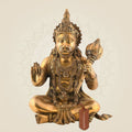 Big Size Hanuman Ji Brass Idol 16" | Yogasana & Abhaya Mudra | Handmade Spiritual Statue