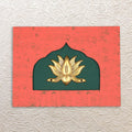 Pure Brass Lotus Flower Wooden Wall Frame - Traditional Decor : 12 Inch