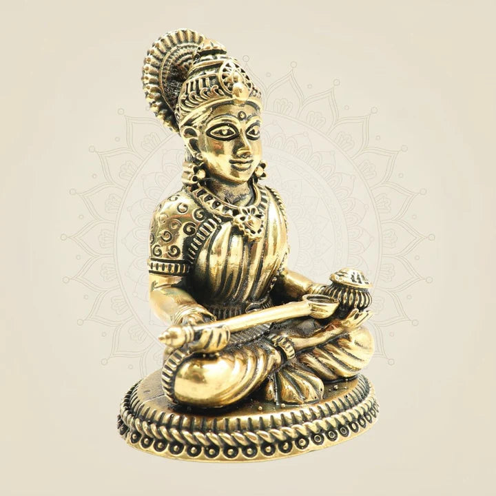Lightweight Brass Annapurna Devi Idol – Superfine Handcrafted Statue for Puja & Décor 3.25"