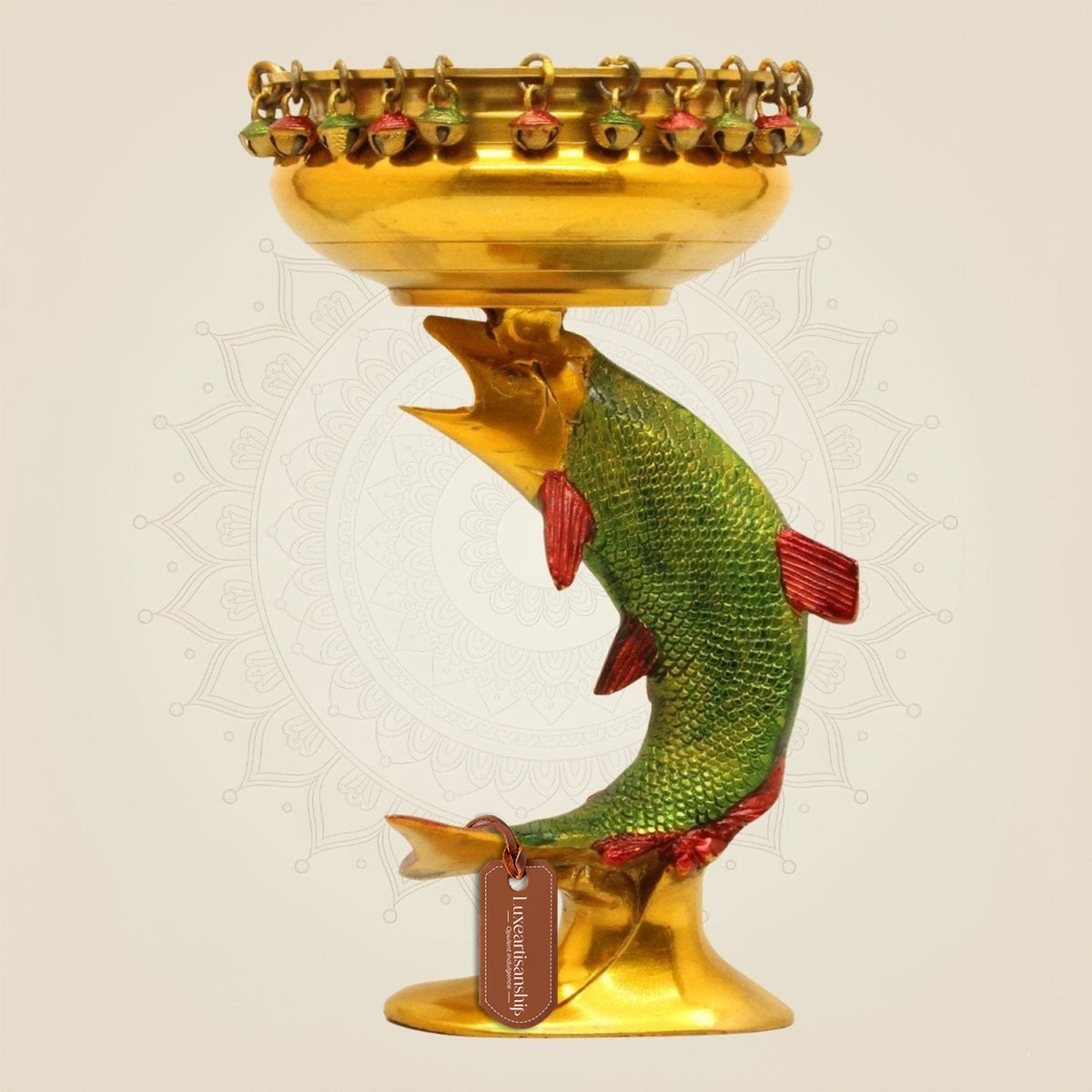 Handcrafted Multicolor Brass Fish Urli Bowl – Designer Decorative 10.75