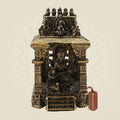 3" Intricate Bronze Saraswati Shrine – Temple-Style Goddess Idol