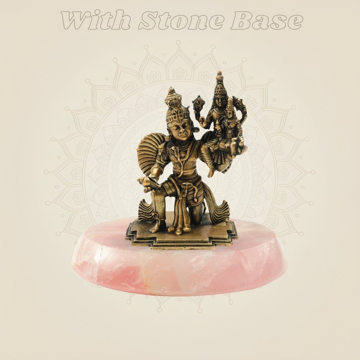 3" Panchaloha Vishnu–Lakshmi on Garuda Bronze Idol – Detailed Craft Art - Luxeartisanship