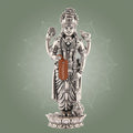 Vishnu Silver Finish Pure Brass Idol- Superfine Lightweight 5.75" Vastu Approved for Home